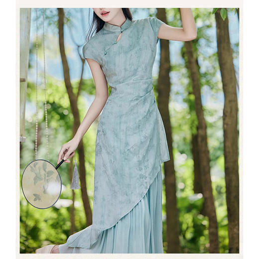 裁缝学苑AS308茶服裙子新中式假两件连衣裙纸样女装禅意旗袍样板 商品图5