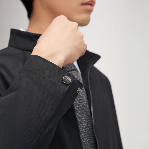 柒牌男装立领夹克男2024秋季新款中青年休闲时尚格纹提花男士外套	127K70060 商品图2