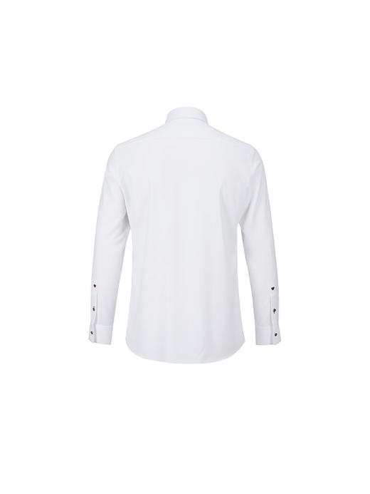 callisto白色粘纤混纺长袖衬衫 商品图1