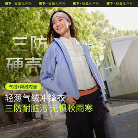 蕉下女户外三合一短款气绒冲锋衣LS19524进藏防水登山服