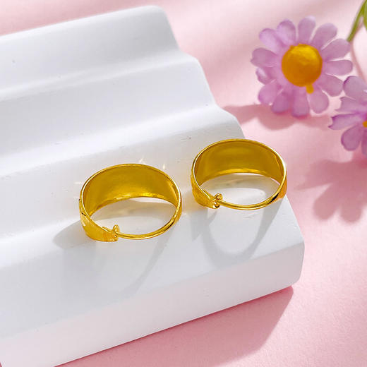 【限时克减150元】足金999.9 车花蛇肚耳饰耳圈耳包(ES00645)（预售产品下单后不退款不退货不换货不补差价 商品图1