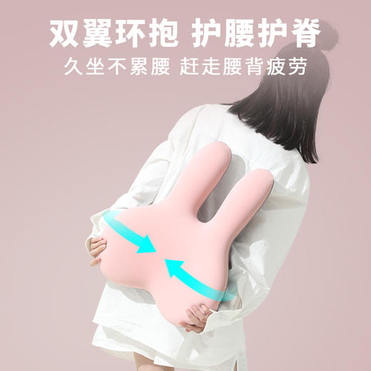 Hnos西诺思大头兔兔子腰靠办公室椅子靠背汽车护腰记忆棉靠垫靠枕 商品图3