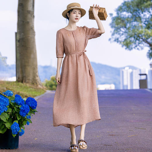 新中式棉麻女装苎麻连衣裙TT96159 商品图0