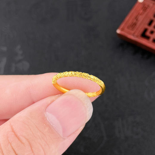 【限时克减150元】足金999.9 固口戒指  古法实心悟空如意悟空金箍棒圈戒固口圈戒（面宽约1.8-2.2mm)(GFJZW00078)（预售产品下单后不退款不退货不换货不补差价 商品图4