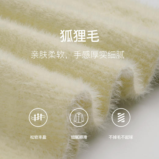 OLrain欧芮儿淡黄色针织衫女秋2024新款时尚简约圆领开衫短款上衣 商品图4