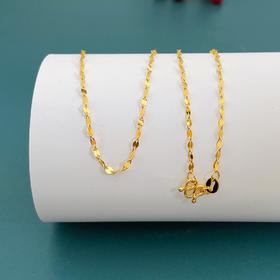 【限时克减150元】足金999 (足金999字印)5G黄金不可调节嘴唇链项链美妆链项链(5GXL00062-02)（预售产品下单后不退款不退货不换货不补差价）