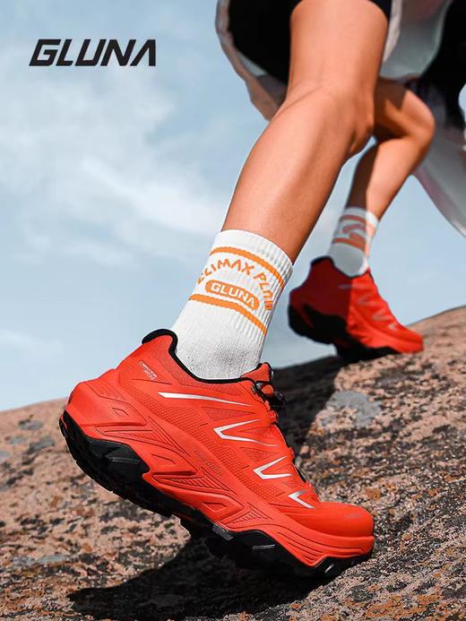 GLUNA哥鲁纳/麒麟3.0户外越野跑鞋男女款红色跑山鞋登山徒步鞋轻便防滑耐磨 商品图1