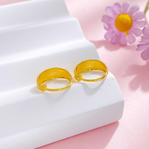 【限时克减128元】足金999.9 车花蛇肚耳饰耳圈耳包(ES00640)（预售产品下单后不退款不退货不换货不补差价 商品图1