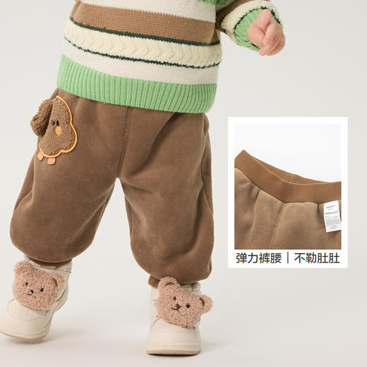 巴拉巴拉宝宝裤子男童长裤新款女童加绒裤香蕉裤冬装时尚可爱 商品图3