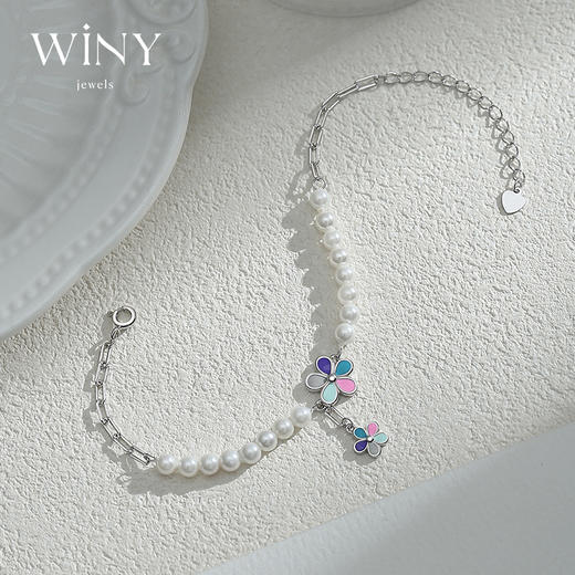 Winy925纯银川野花朵手链送女友闺蜜节日生日礼物 商品图0