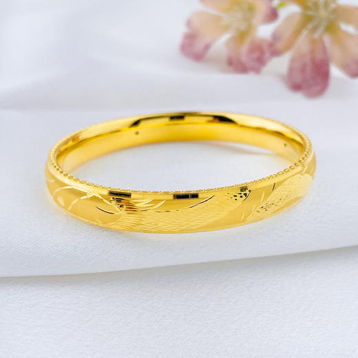 【限时克减150元】足金 【精品】无氰5D硬金空心固口龙凤呈祥龙凤手镯（面宽约7.7-8.1mm，厚约3.1mm）(AR5DSZ00018)（预售产品下单后不退款不退货不换货不补差价） 商品图0