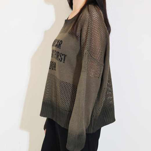 半身缘女装 秋季针织镂空字母印花毛衫243113U01213269 商品图2