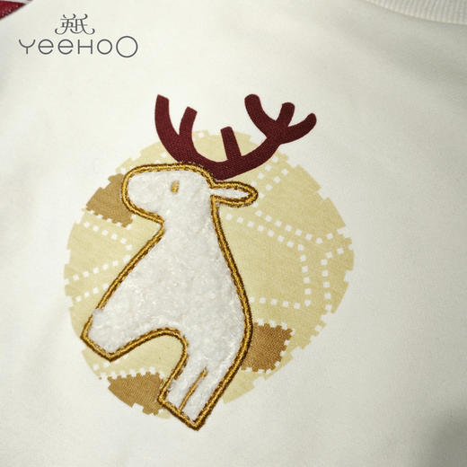 英氏-童衣类（冬）D0英针圆领长套衣 米白80CM 商品图3