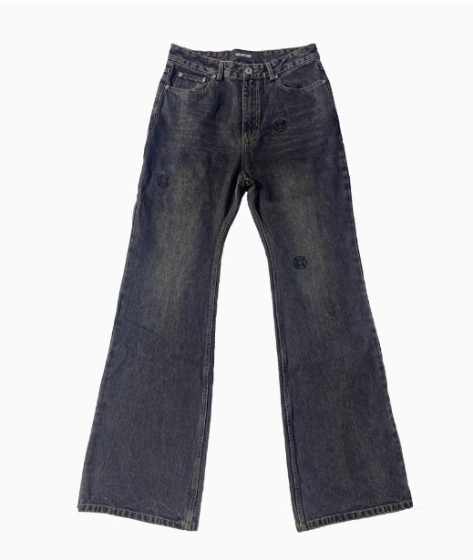 R-罗曼凯瑟 24SS 准心刺绣水洗做旧牛仔裤 赤耳红边布 商品图0