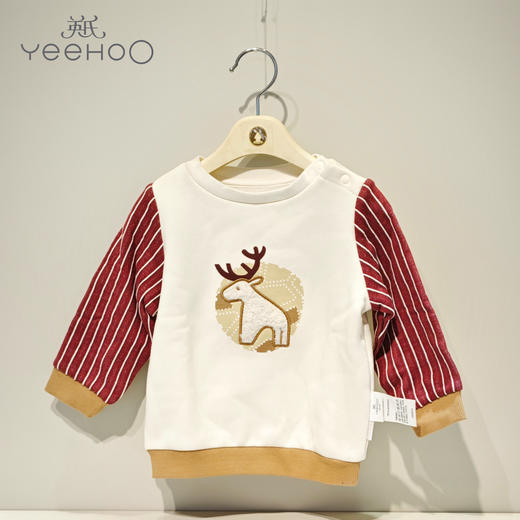 英氏-童衣类（冬）D0英针圆领长套衣 米白80CM 商品图0