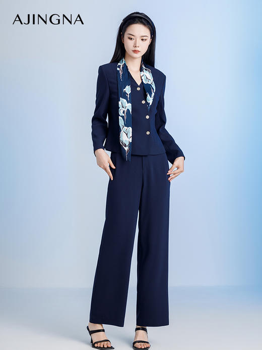 【商场同款】阿菁娜2024秋季新款偏门襟收腰通勤外套A29Q107065 商品图4