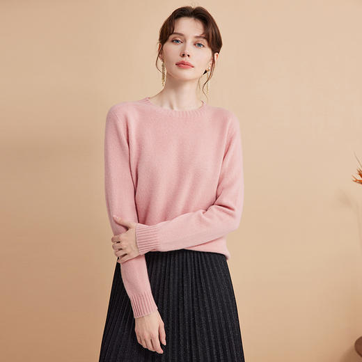 EITIE爱特爱秋季新款100%绵羊毛舒适圆领百搭打底基础针织衫D2401413 商品图7