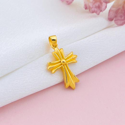 【限时7.5折】【定价黄金】足金 【精品】3D硬金克罗星十字架吊坠(AR3DDZ00116)（预售产品下单后不退款不退货不换货不补差价） 商品图1