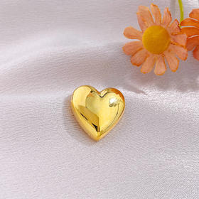 【限时7.5折】【定价黄金】足金 【精品】无氰5D空心镜面金爱心心形手串配件Diy手串配件(AR5DSC00042)预售产品下单后不退款不退货不换货不补差价