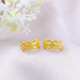 【限时克减128元】足金999 #皇冠 #热卖 5G黄金镂空花丝耳饰皇冠耳圈(AG5GES00137)（预售产品下单后不退款不退货不换货不补差价）（预售产品下单后不退款不退货不换货不补差价）