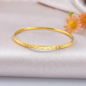 【限时克减150元】足金 碎碎冰 超轻 空心固口手镯镜面金碎碎冰固口线镯（面宽约2.6-3.0mm，厚约1.2mm)(AISZ00633-1)（预售产品下单后不退款不退货不换货不补差价）