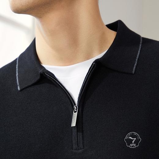 柒牌半拉链针织衫男2024秋季新款时尚休闲中青年保暖舒适翻领毛衫	127Y70470 商品图2