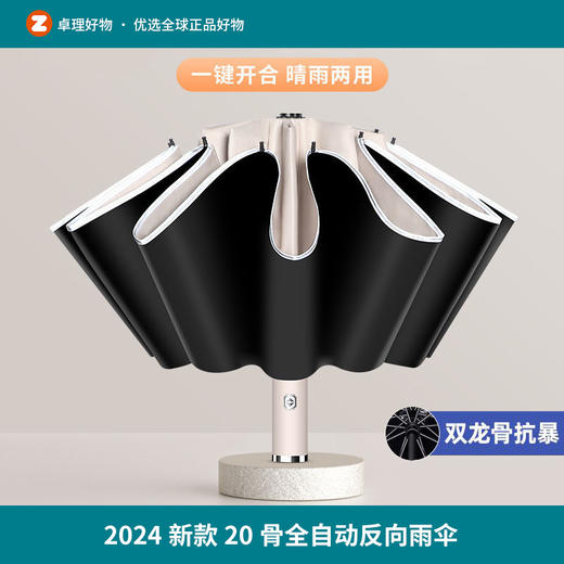 【2024新款】2024新款20骨全自动反向雨伞大号女晴雨两用男抗风加 商品图0