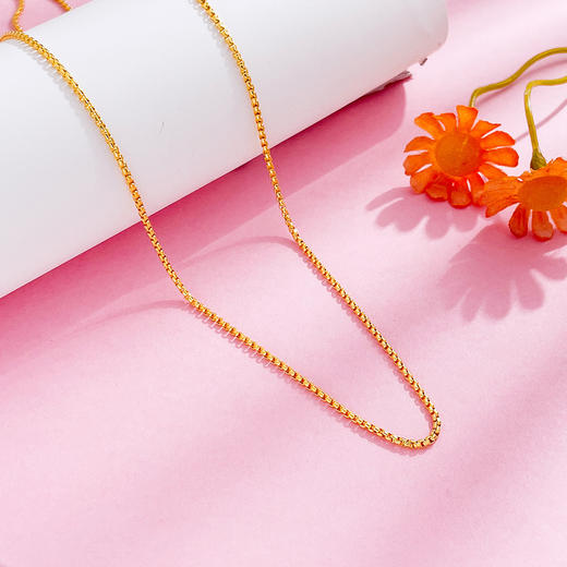 【限时克减128元】足金999.9 【精品】不可调节万字链项链(XL00383)补差价）补差价）预售产品下单后不退款不退货不换货不补差价 商品图2