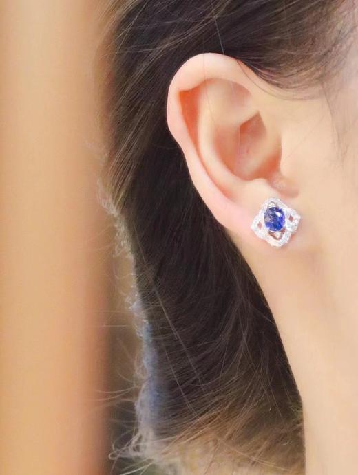 1.6ct 蓝宝石耳钉 商品图4