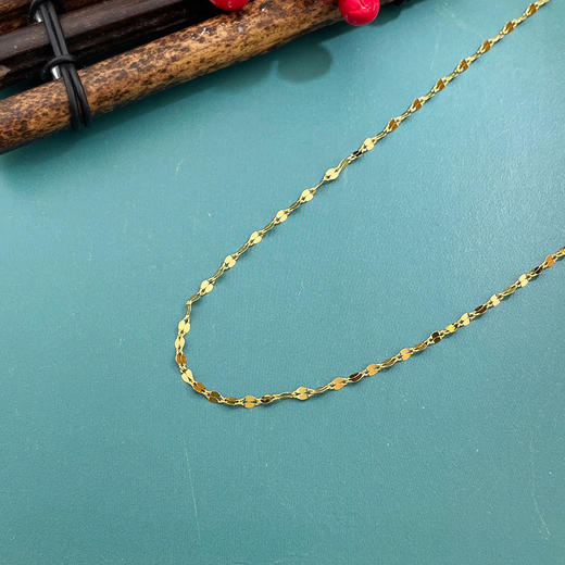 【限时克减150元】足金999 (足金999字印)5G黄金不可调节嘴唇链项链美妆链项链(5GXL00062-02)（预售产品下单后不退款不退货不换货不补差价） 商品图1