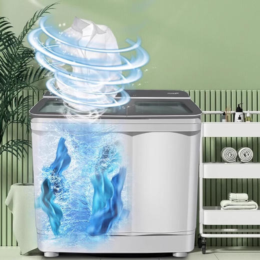 美菱15公斤半自动双缸洗衣机大容量强劲动力双缸洗衣机P150M22W 商品图0