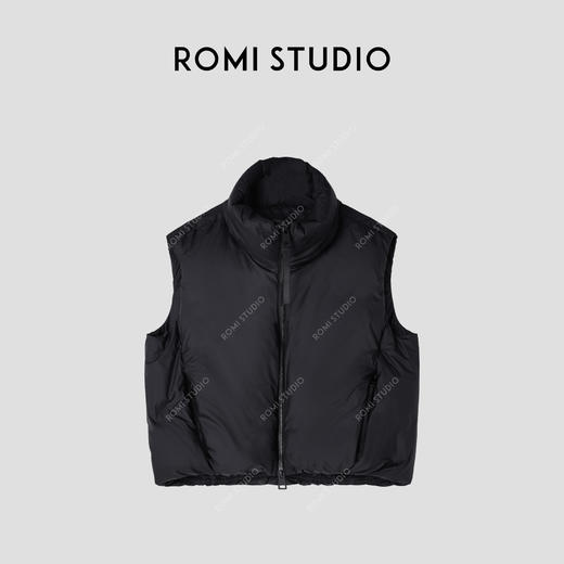 ROMI STUDIO “温暖如初” 90%鹅绒哑光感龟背立领无袖马甲441Y2010 商品图0