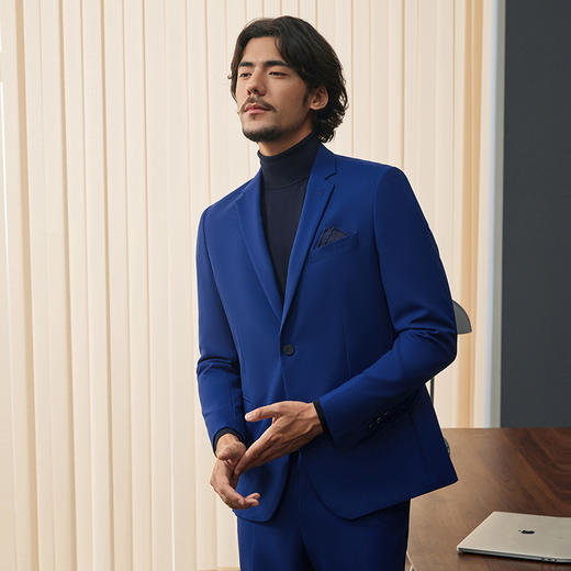 【婚礼季/毛料套西】柒牌西服男套装2025秋冬新款含羊毛商务正装西装礼服	127C71150 商品图1