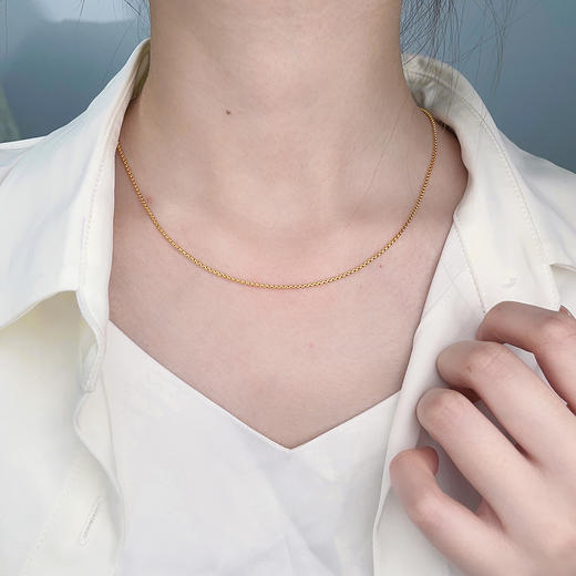 【限时克减128元】足金999.9 【精品】不可调节万字链项链(XL00383)补差价）补差价）预售产品下单后不退款不退货不换货不补差价 商品图0