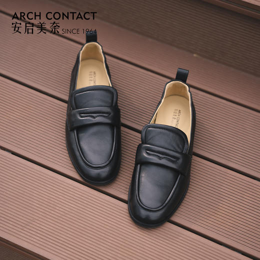 ARCH CONTACT安启美奈英伦风舒适平底足弓支撑一脚蹬穆勒鞋52859-1 商品图1