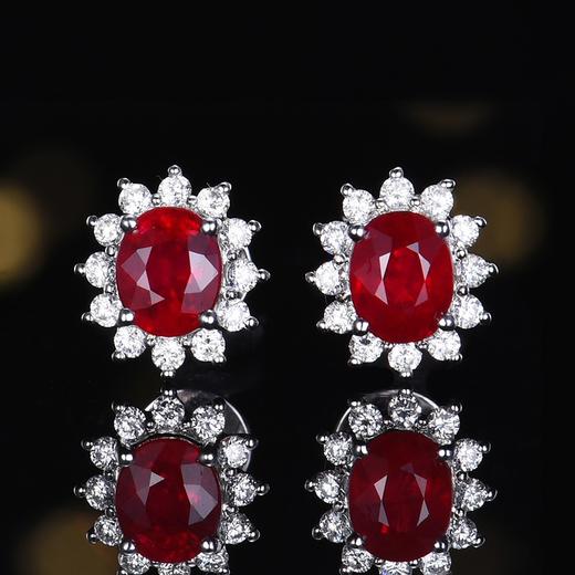 0.83ct 1.55g 红宝石耳钉 商品图0