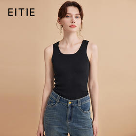 EITIE爱特爱秋季新款百搭时尚减龄修身针织无袖上衣小背心女D2401403