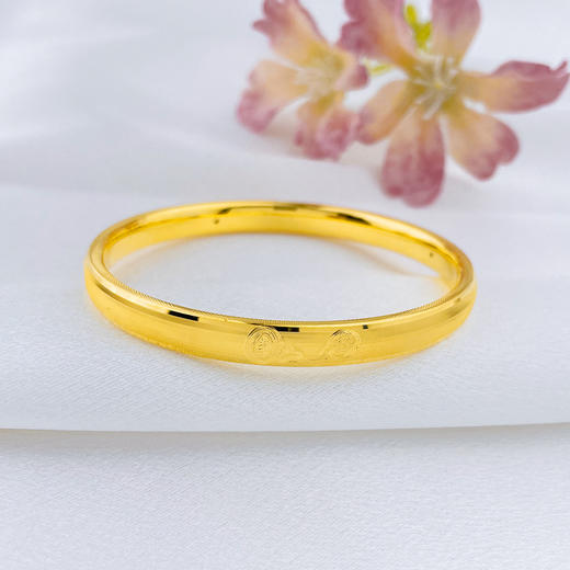 【限时克减150元】足金 【精品】无氰5D硬金空心固口祥云如意葫芦手镯（面宽约5.6-6.0mm，厚约3mm)(AR5DSZ00013)（预售产品下单后不退款不退货不换货不补差价） 商品图1