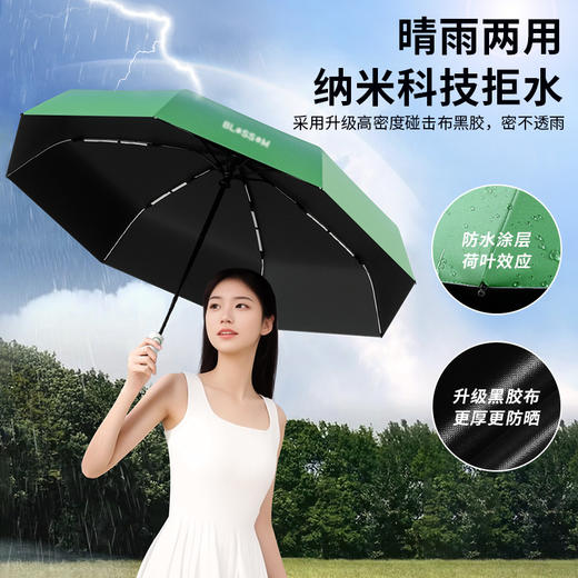 「一键花开！晴雨两用」新款太阳伞防晒女生高颜值黑胶居家日用自动遮阳雨伞户外晴雨两用 商品图2