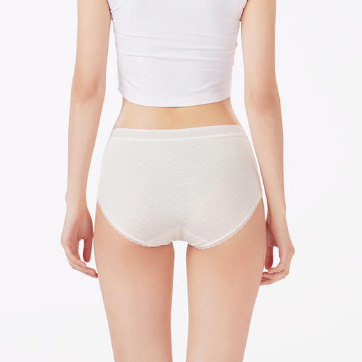 都市丽人内裤纤柔绵平角裤60支人棉锦提花女士内裤LKT3G2 商品图3