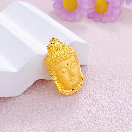 【限时克减150元】足金999 【精品】空心天赐鸿福佛头吊坠佛佑平安吊坠（不含链）(AUDZ00001-5)（预售产品下单后不退款不退货不换货不补差价） 商品图2