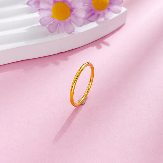 【限时克减150元】足金999.9 #固口戒指 #线戒 #条戒 实心素圈戒指光圈戒指圈戒（面宽约1.2-1.6mm)(JZ00900)（预售产品下单后不退款不退货不换货不补差价 商品图1