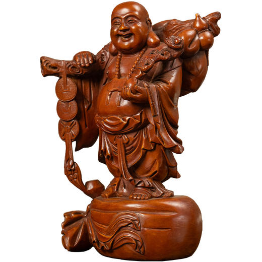 二十世纪 黄杨木雕弥勒佛摆件 商品图5