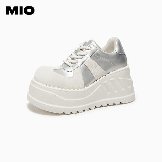 MIO米奥秋季撞色设计厚底显高牛津鞋时尚小众潮流单鞋M244563210 商品图0