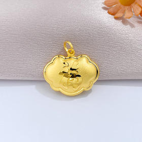 【限时克减150元】足金999.9 #儿童/宝宝 #超轻 【精品】超轻显大升级版天赐鸿福锁包吊坠五福临门多福多寿长命锁包吊坠(AUWZDZ00042)（预售产品下单后不退款不退货不换货不补差价）