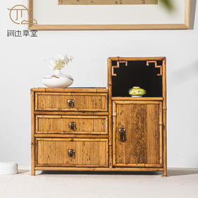 手工竹编朗月茶棚