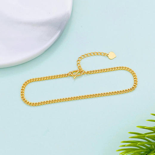 【限时克减150元】足金999 【高精工】5G黄金调节侧身老板链古巴手链(AG5GSL00145-2)（预售产品下单后不退款不退货不换货不补差价） 商品图1