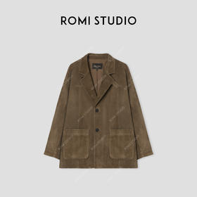 ROMI STUDIO “棕标甄选” 非洲混种绒面羊皮哑光雾面外套 441P1026