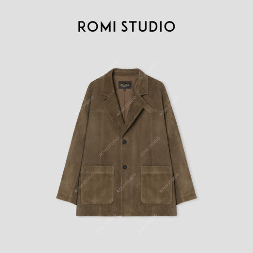 ROMI STUDIO “棕标甄选” 非洲混种绒面羊皮哑光雾面外套 441P1026 商品图0