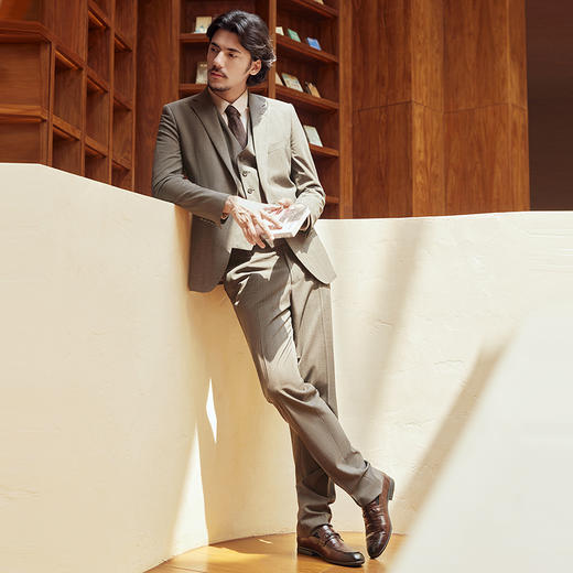 【高端系列】柒牌西装马甲三件套男秋冬新款商务百搭男士条纹礼服	127C70300 商品图3